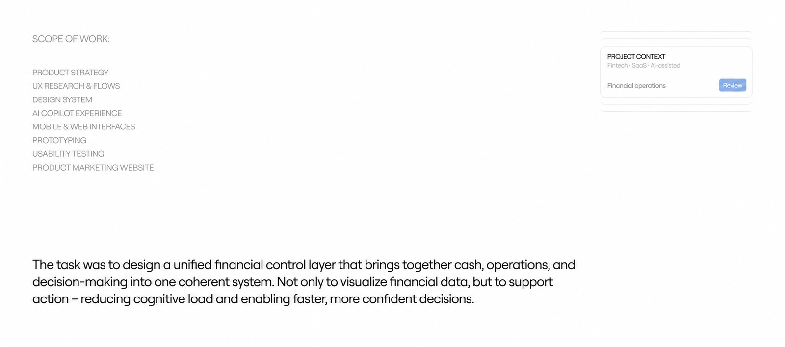 Intelligent Financial Experience — 1